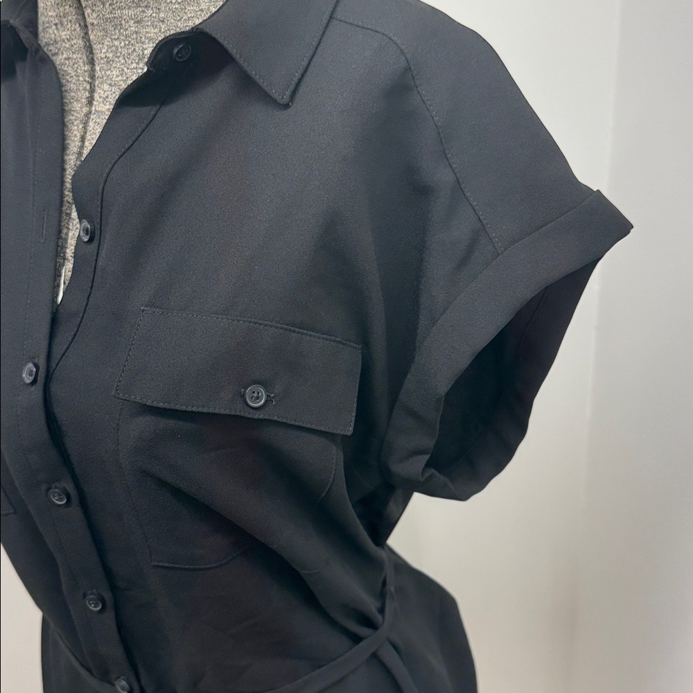 Women’s Express size Medium Black Button Front Dress - Picture 6 of 10